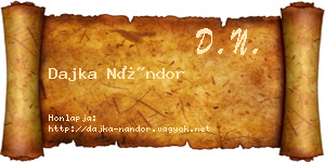 Dajka Nándor névjegykártya