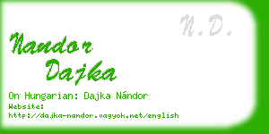 nandor dajka business card